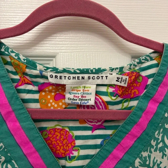 . Gretchen Scott Design Tunic Top Women Medium VNeck Blouse - Picture 3 of 4